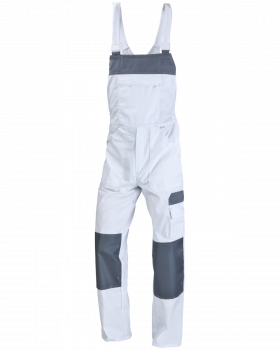 Ogrodniczki WORK 6815 (Biały/Szary)