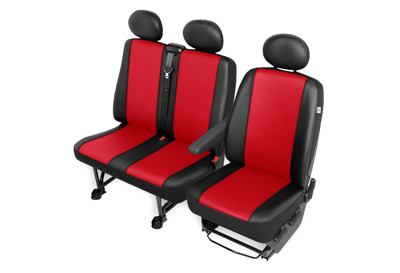 Pokrowce samochodowe Practic Duo 2+1 czerwone Citroen Jumpy II (2007–2016)