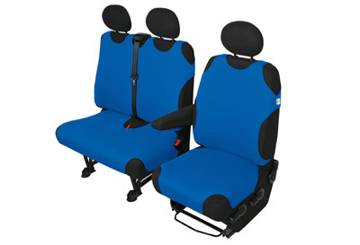 Pokrowce koszulki COTTON DV 2+1 niebieskie Citroen Jumpy III (2016–)