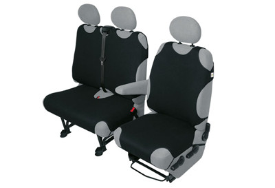 Pokrowce koszulki COTTON DV 2+1 czarne Citroen Jumpy III (2016–)