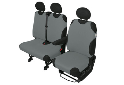 Pokrowce koszulki COTTON DV 2+1 popielate Citroen Jumpy III (2016–)