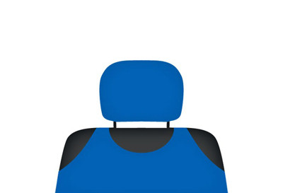 Pokrowce koszulki COTTON na zagłówki niebieskie - komplet 2 pokrowców