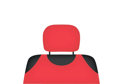 Pokrowce koszulki COTTON na zagłówki czerwone - komplet 2 pokrowców